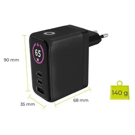 mobile origin MO-65WDCH-PW20, Drinnen, AC, Schwarz - Schwarz