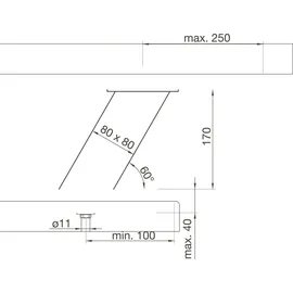 Ebb Thekenfuß Jumbo - Barkonsole schräg - hochwertige Thekenkonsole, Aluminium schwarz