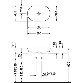 Duravit Luv Aufsatzwaschtisch 60 x 40 cm (0379600000)