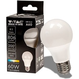 V-TAC 217261 LED EEK F (A - G) E27 Glühlampenform 8.50W Tageslichtweiß (Ø x H) 60mm x 108mm