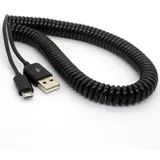 HTGuoji 3M/9Ft Coiled USB zum Mikro-USB-Kabel-Frühlings-Spirale USB 2.0 Mann zu den Mikro-B-männlichen Verbindungsstück-Daten synchronisieren und laden Daten-Verlängerungs-Schnur