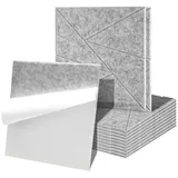 Clanmacy Akustikplatte 12 stuks Akustikplatten Quadratisch Dreieck Selbstklebend Hellgrau, (12-St) grau 30 cm x 30 cm x 0.9 cm