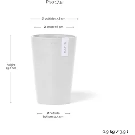 Ecopots Pisa 17,5 x 3 cm Weiß