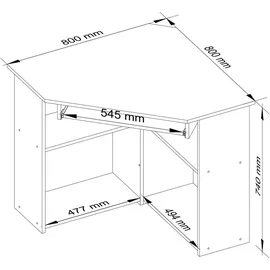 akord furniture factory AKORD Ted Sonoma-eiche und 5 Ablagen B80 x H74 x T80 cm