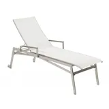 Sonnenliege Brasil Plus mit Alu-Armlehne - 09 - silber D86 - taupe