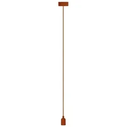 Vellight Pendelleuchte mit Textilkabel, Silikongummi, 100 cm, längenverstellbar, E27-Fassung, Braun