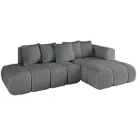 altdecor Ecksofa Cord 4-Sitzer Dunkelgrau