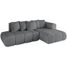 altdecor Ecksofa Cord 4-Sitzer Dunkelgrau