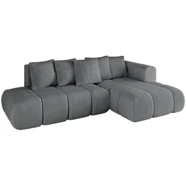 altdecor Ecksofa Cord 4-Sitzer Dunkelgrau