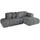 altdecor Ecksofa Cord 4-Sitzer Dunkelgrau