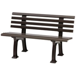 Proregal Gartenbank Gartenbank Antigua, 2-Sitzer, Weiß, HxBxT 74x120x54cm,  Kunststoff braun 120 cm
