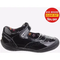 Hush Puppies Rina Mädchen Ledern Casual Kleid Schuhe Patent Schwarz