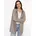 Damen Gr L/XL braun fango Jersey Obermaterial 70 Baumwolle 30 Polyester bestickt unifarben comfort fit ca Mitte Oberschenkel V-Ausschnitt gerader Abschluss Mäntel mit hohem Baumwollanteil