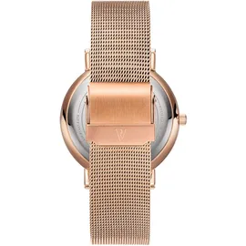 Paul Valentine Damen Armbanduhr - Rose Gold Seashell Mesh - PV36511