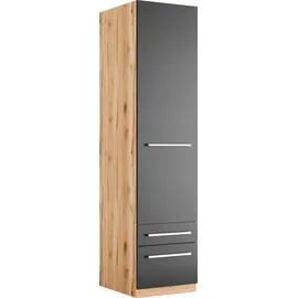 Priess Kleiderschrank PRIESS "Schrank Garderobe Wäscheschrank Barcelona in 5 Breiten", schwarz (astkernbuche, schwarz), B:48cm H:193cm T:54cm, Holzwerkstoff, Schränke, Kleiderschrank, viel Stauraum, geräumige Schubkästen, mit Spiegel, MADE IN GERMANY