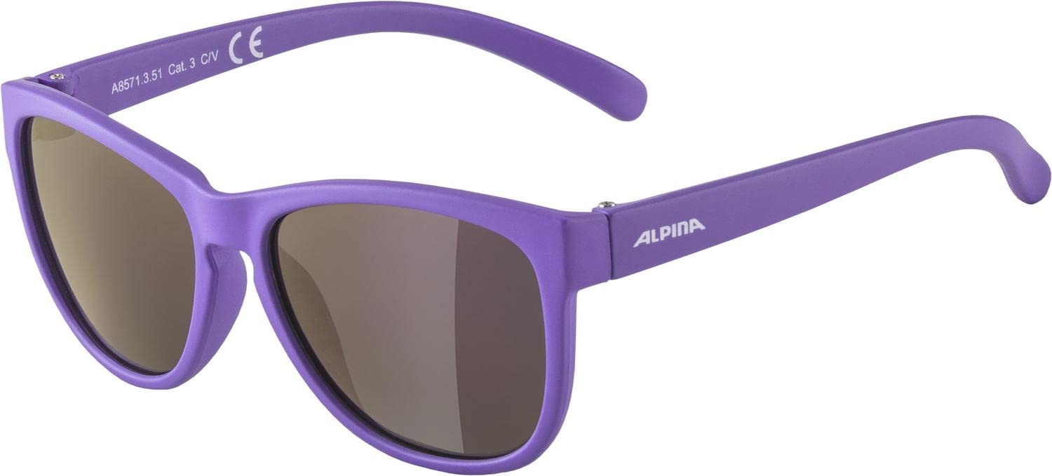 ALPINA LUZY - Verspiegelte und Bruchsichere Sonnenbrille Mit 100% UV-Schutz Für Kinder, purple matt, One Size