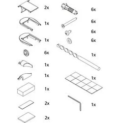 Kermi Atea Montagekleinteile 2532724 TVD, Set, silber hochglanz