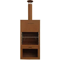 Westmann Stahl Grillkamin Feuerstelle | Rost | 70x41x229 cm