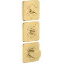 Hansgrohe AXOR Citterio C Thermostatmodul 380/120 Unterputz mit Rosetten für 3 Verbraucher, 49710950 cubic cut, Brushed Brass