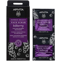 Apivita Apivita, Bilberry Face Scrub, 2x8 ml