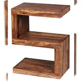 KADIMA DESIGN Beistelltisch Massivholz S Cube Landhausstil DESIGN MUMBAI Dunkelbraun 30x44x60 cm