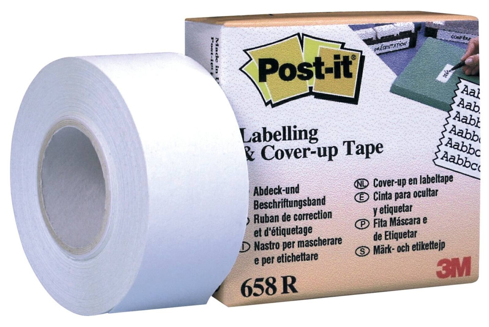 3M Post-it Abdeck- und Beschriftungsband 658R, 25,4 mm x 17,7 m, weiß, 1 Rolle