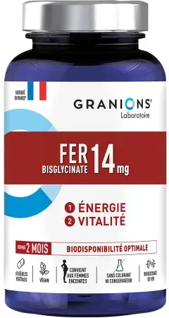 Granions Eisen Bisglycinat 14mg 2 Monate Immunität Und Energie Für Schwangere Frauen 60 Kapseln
