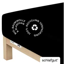 schlafgut Pure Baumwolle 90 x 190 - 100 x 220 cm off black