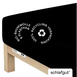 schlafgut Pure Baumwolle 90 x 190 - 100 x 220 cm off black