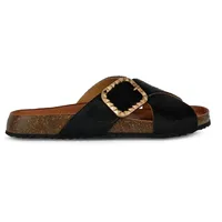 GEOX D New BRIONIA B B Flat Sandal, Black,
