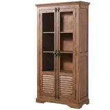 Massivmoebel24 - Vitrine Mango 97x45x190 beige geölt TOULOUSE #01
