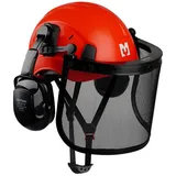 mustbau Schutzhelm Set mit Ohrschützer und Netzvisier - Verstellbarer Kopfbügel von 53 bis 63 cm - Ideal für Forstwirtscha