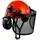 mustbau Schutzhelm Set mit Ohrschützer und Netzvisier - Verstellbarer Kopfbügel von 53 bis 63 cm - Ideal für Forstwirtscha