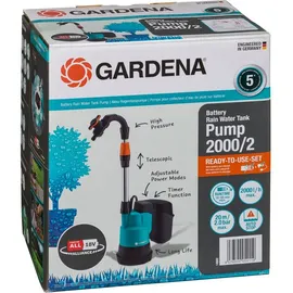 Gardena Akku-Regenfasspumpe 2000/2 18V P4A inkl. Akku 2.5Ah 14602-20
