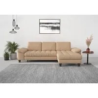 sit&more Ecksofa SIT & MORE "Westham L-Form", braun (macciato), B:275cm H:88cm T:172cm, 100% Polyester, Sofas, Ecksofa, Recamiere, mit oder ohne Bettfunktion, Bettkasten, Füße wengefarben