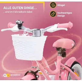 ACTIONBIKES MOTORS Actionbikes Kinderfahrrad Starlight 20 Zoll Rosa, Fahrradständer, Korb, Klingel, Kettenschutz