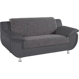 TRENDMANUFAKTUR 2-Sitzer "Rondo 3, mit extrabreiten Armlehnen für mehr Sitzkomfort", grau (dunkelgrau, grau, weiß), B:178cm H:85cm T:94cm, Kunstleder SOFTLUX / Struktur (77% Polyester; 23% Polyacryl);Luxus-Microfaser ALCAZAR (100% Polyester) / Feinstruktur (100%