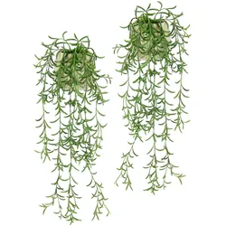Kunstpflanze I.GE.A. "Sprengerie im Topf 2er Set künstlich Pflanze Hängepflanze Kunstblume", grün, B:13cm H:45cm L:13cm, Kunststoff, Kunstpflanzen, Grünhänger hängende Pflanze Grünpflanze Zimmerpflanze Dekopflanze Moos
