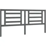 vidaXL Kopfteil Grau 186x4x100 cm Massivholz Kiefer