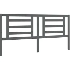 vidaXL Kopfteil Grau 186x4x100 cm Massivholz Kiefer