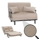 MCW Schlafsessel K29 Chenille 190 x 100 cm Creme mit Kissen