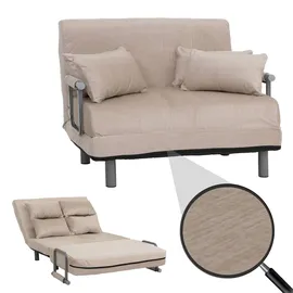 MCW Schlafsessel K29 Chenille 190 x 100 cm Creme mit Kissen