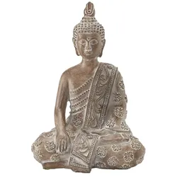 Deko Buddha , braun , Polyresin (Kunstharz) , Maße (cm): B: 10,3 H: 14,7 T: 6,5