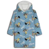Bluey Sweatponcho Bluey Bingo Kinder Kuschelponcho mit Ärmeln Kapuze Tasche 3-6 Jahre Onesize bunt