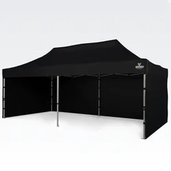 Pop up zelt 3x6m - mit 3 Wänden - Schwarz