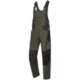 Latzhose "1821-565" Bplus Green - 56/58 - kurz - oliv/schwarz