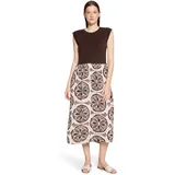 Cartoon Druckkleid A-Linie Beige 34