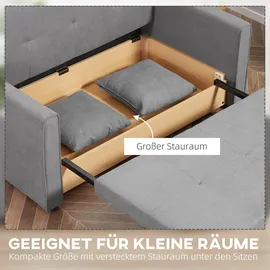 Homcom Schlafsofa 2-Sitzer mit Bettfunktion Rückenkissen 152 x 101 x 81cm