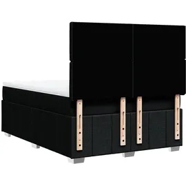 vidaXL Boxspringbett mit Matratze Schwarz 140x200 cm Stoff
