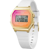 ICE-Watch Ice Digit Retro White Sunkissed Uhr 022720 - Weiße Damenuhr mit Plastikarmband - (Small)